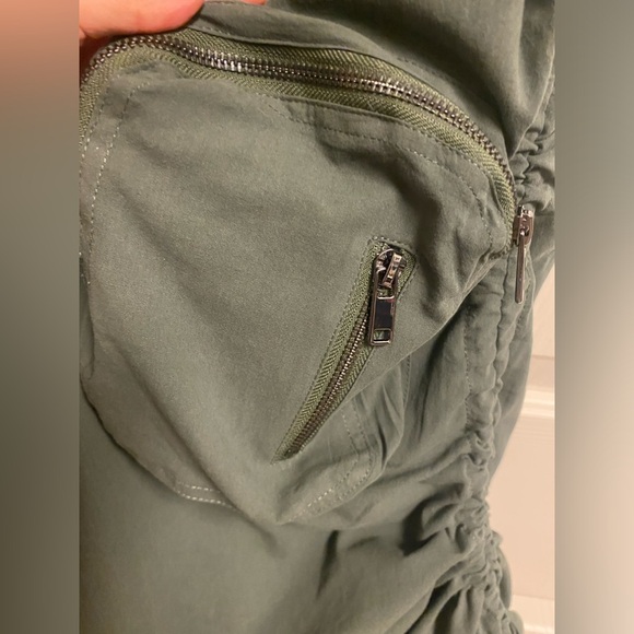 Army green cargo long utility maxi skirt with pockets - Picture 5 of 8